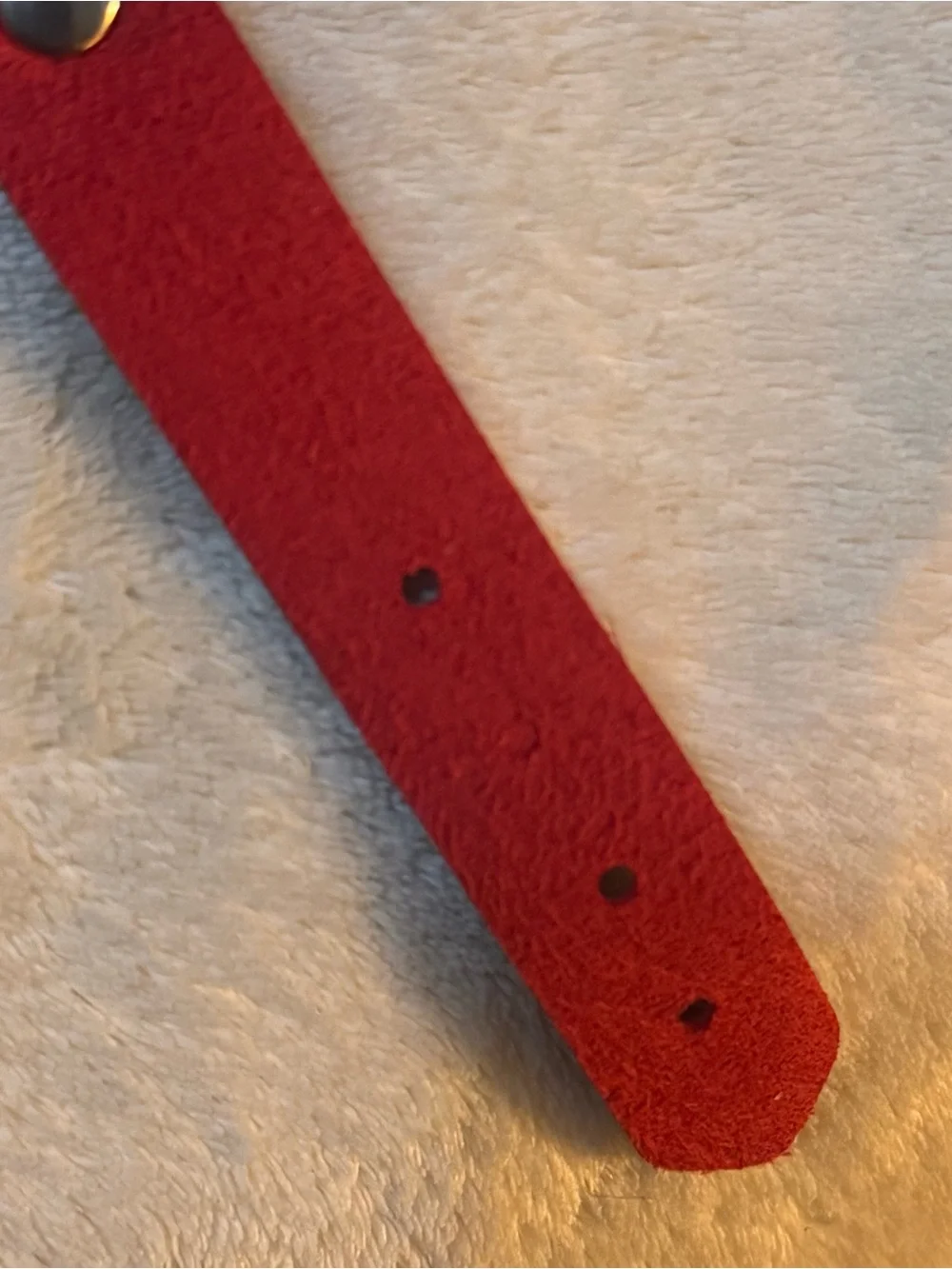 Harley-Davidson Red Leather Skull Belt Bracelet with Metal Emblem